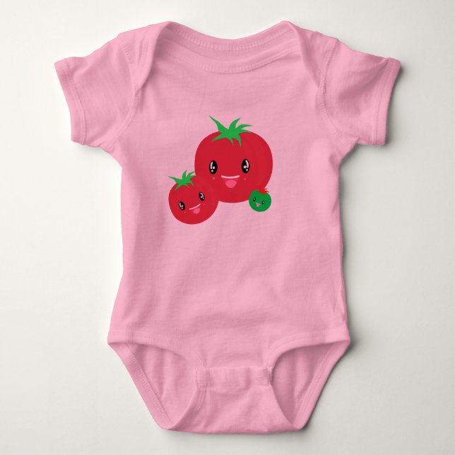 Cute Tomato kawaii baby Bodysuit (Front)