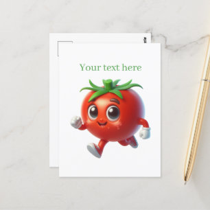 Cute tomato lovers add text postcard