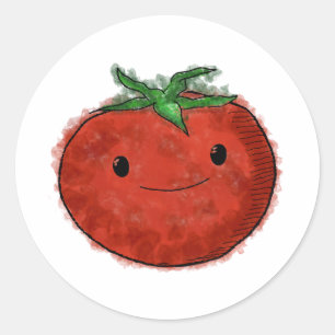 Cute Tomato Watercolor Classic Round Sticker