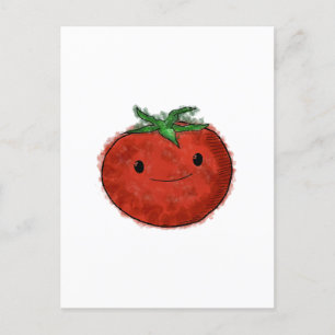 Cute Tomato Watercolor Postcard
