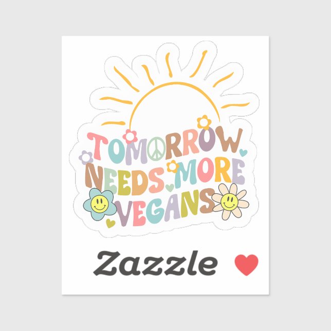 Cute Tomorrow Needs More Vegans, Retro  (Sheet)
