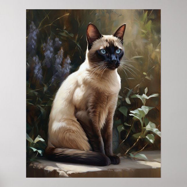 Cute Tonkinese Cat Art Print Poster (Front)