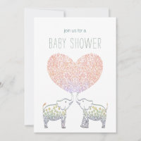 Cute Tons of LOVE Elephant Heart BABY SHOWER 