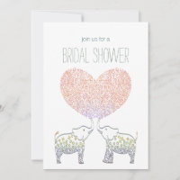 Cute Tons of LOVE Elephant Heart BRIDAL SHOWER