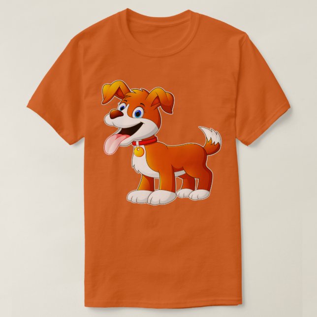 Cute toon Dog Funny Animals Kids Design T-Shirt (Design Front)