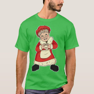 Cute toon Mrs Claus Making Heart Hands T-Shirt