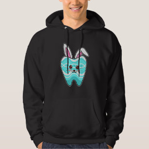 Cute Tooth Bunny Face Dentist Dental Assistant Eas Hoodie