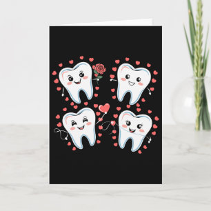 Cute Tooth Cartoon Valentine Dental Hygienist  Card