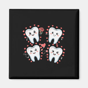 Cute Tooth Cartoon Valentine Dental Hygienist Magnet