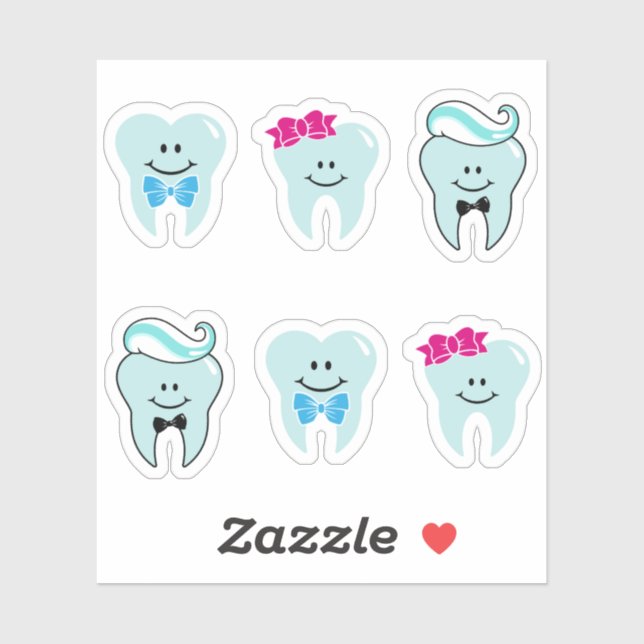 Cute Tooth Denitst Stickers (Sheet)