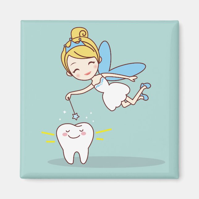 Cute Tooth Fairy Background  Magnet (Front)