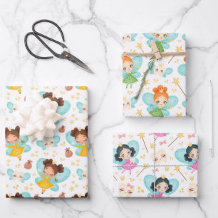 Cute Tooth Fairy Wrapping Paper Set of 3