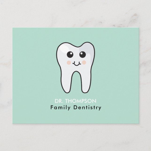 Cute Tooth Family Dentistry Business Holiday Postcard (Front)