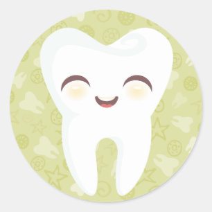 Cute Tooth - Green Stickers
