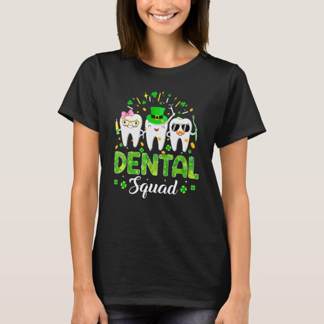 Cute Tooth Leprechaun Hat Dental Squad St Patrick' T-Shirt (Front)