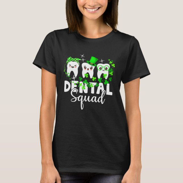 Cute Tooth Leprechaun Hat Dental Squad St Patrick  T-Shirt (Front)