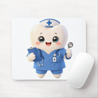 Cute Tooth Nurse Mouse Pad | Dental Gift