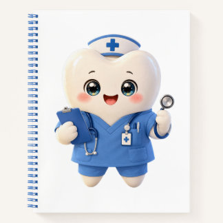 Cute Tooth Nurse Spiral Notebook | Dental Gift
