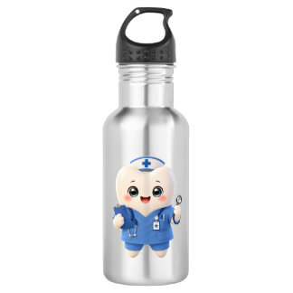 Cute Tooth Nurse Steel Water Bottle | Dental Gift
