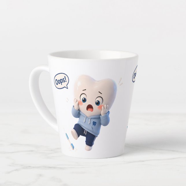 Cute Tooth Oops Moment Dental Coffee Mug (Left Angle)