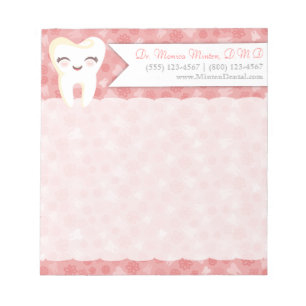 Cute Tooth - Pink Custom Notepad