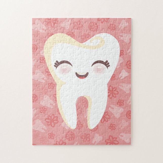 Cute Tooth - Pink Customisable Puzzle (Vertical)