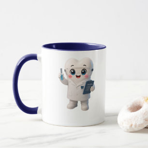 Cute Tooth Scientist Coffee Mug   Dental Lab Coat 