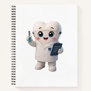 Cute Tooth Scientist Dental Spiral Notebook