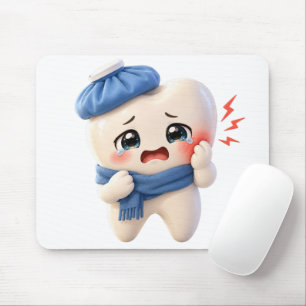 Cute Toothache Tooth Character Mouse Pad