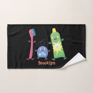 Cute toothbrush toothpaste dental floss cartoon bath towel set