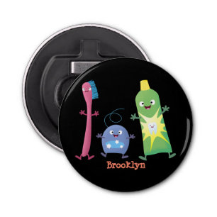 Cute toothbrush toothpaste dental floss cartoon bottle opener