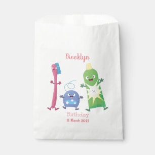 Cute toothbrush toothpaste dental floss cartoon favour bags