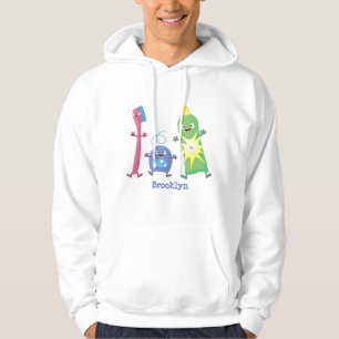 Cute toothbrush toothpaste dental floss cartoon hoodie