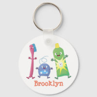 Cute toothbrush toothpaste dental floss cartoon