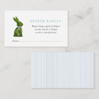 Cute Topiary Rabbit Baby boy shower diaper raffle