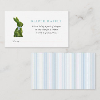 Cute Topiary Rabbit Baby boy shower diaper raffle  Enclosure Card
