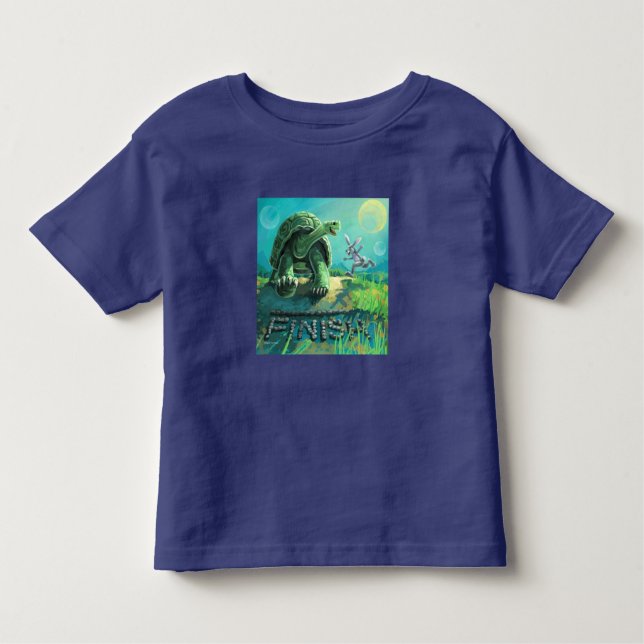 Cute Tortoise and the Hare Art Toddler T-Shirt (Front)