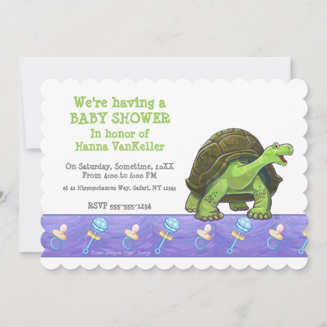 Cute Tortoise Baby Shower Invitation (Front)