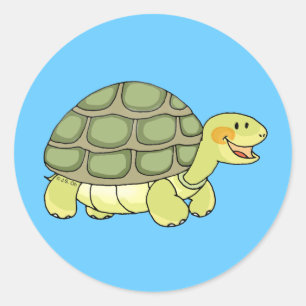 Cute tortoise classic round sticker