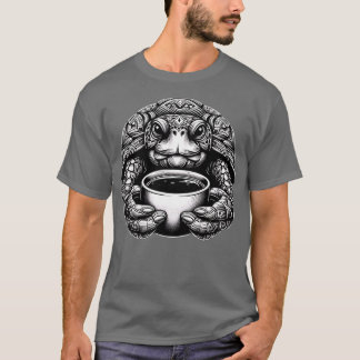 Cute tortoise coffee lover funny design T-Shirt