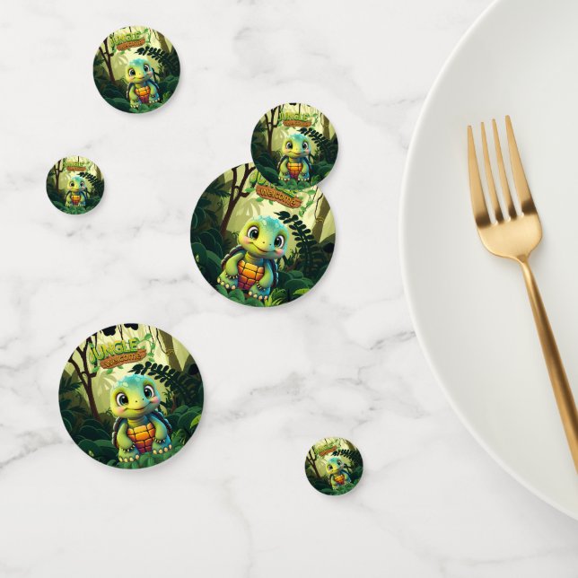 Cute Tortoise Jungle Welcome Box Turtle Character Confetti (Group)