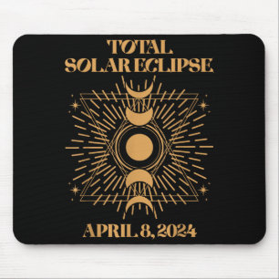 Cute Total Solar Eclipse April 8 Mouse Pad