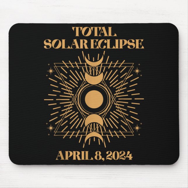 Cute Total Solar Eclipse April 8 Mouse Pad (Front)