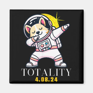 Cute Total Solar Eclipse Dabbing Shiba Magnet