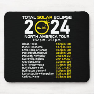 Cute Total Solar Eclipse North America Mouse Pad