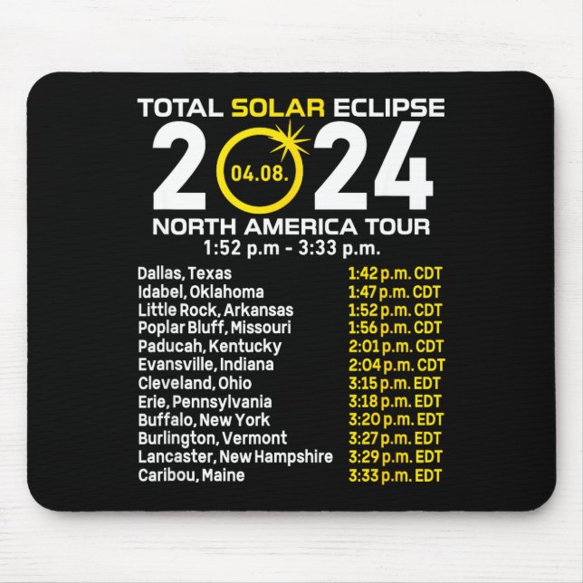 Cute Total Solar Eclipse North America Mouse Pad (Front)