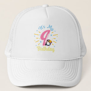 Cute Toucan 9th Birthday 89 Year Old Birth Girl  Trucker Hat