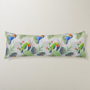 Cute Toucan bird, Everybirdy Pattern, Watercolors Body Cushion