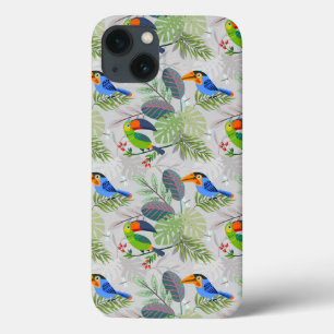 Cute Toucan bird, Everybirdy Pattern, Watercolors iPhone 13 Case