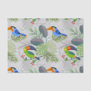 Cute Toucan bird, Everybirdy Pattern, Watercolors Tissue Paper